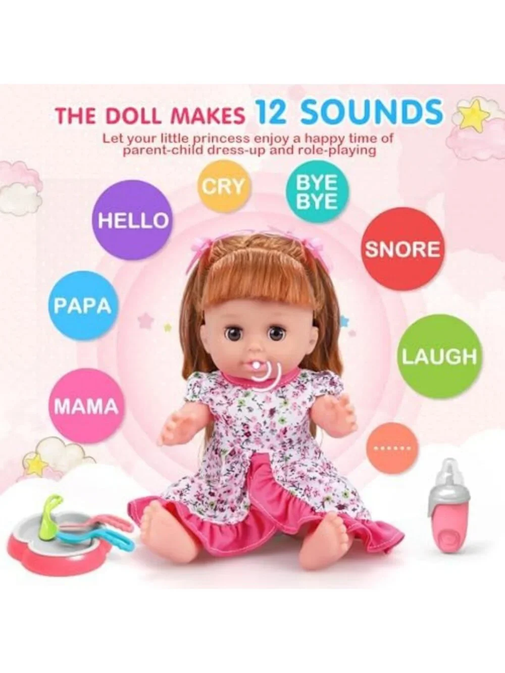 24PCS Baby Doll Care Playset for Girls 3-8 | Pretend Play Toys & Accessories